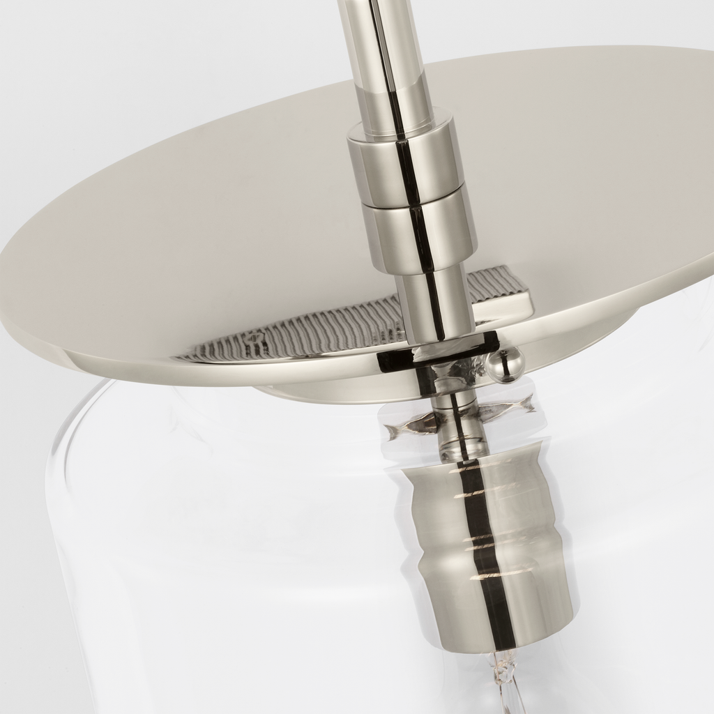 Elias 23" Sconce | Polished Nickel | Clear Glass