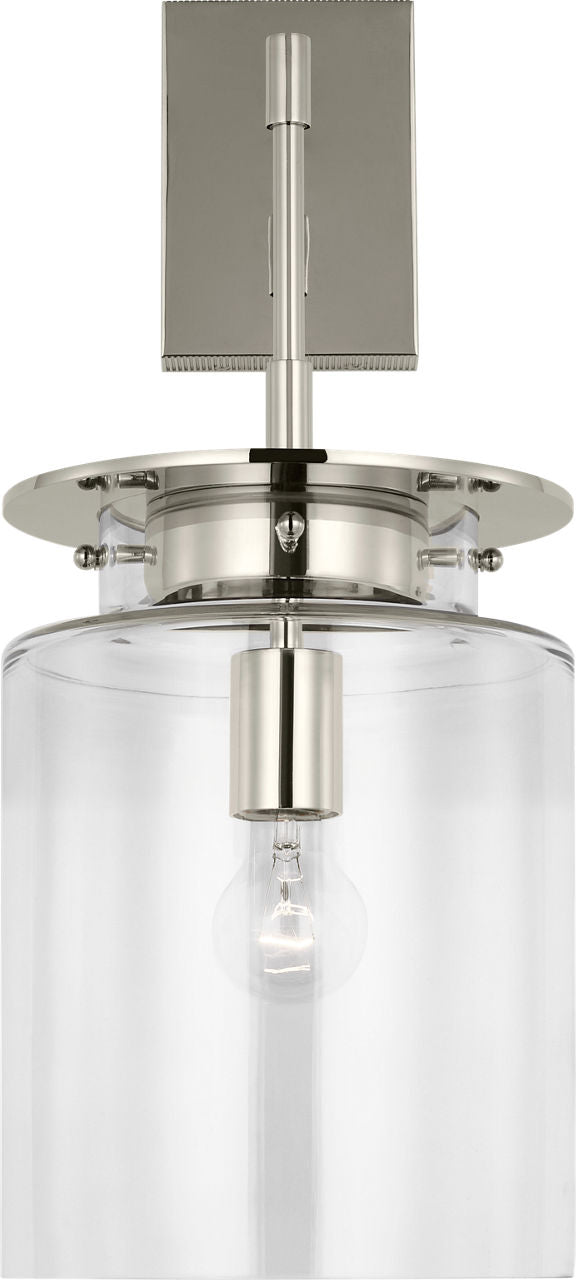 Elias 23" Sconce | Polished Nickel | Clear Glass