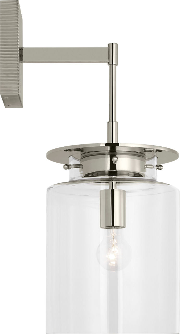 Elias 23" Sconce | Polished Nickel | Clear Glass