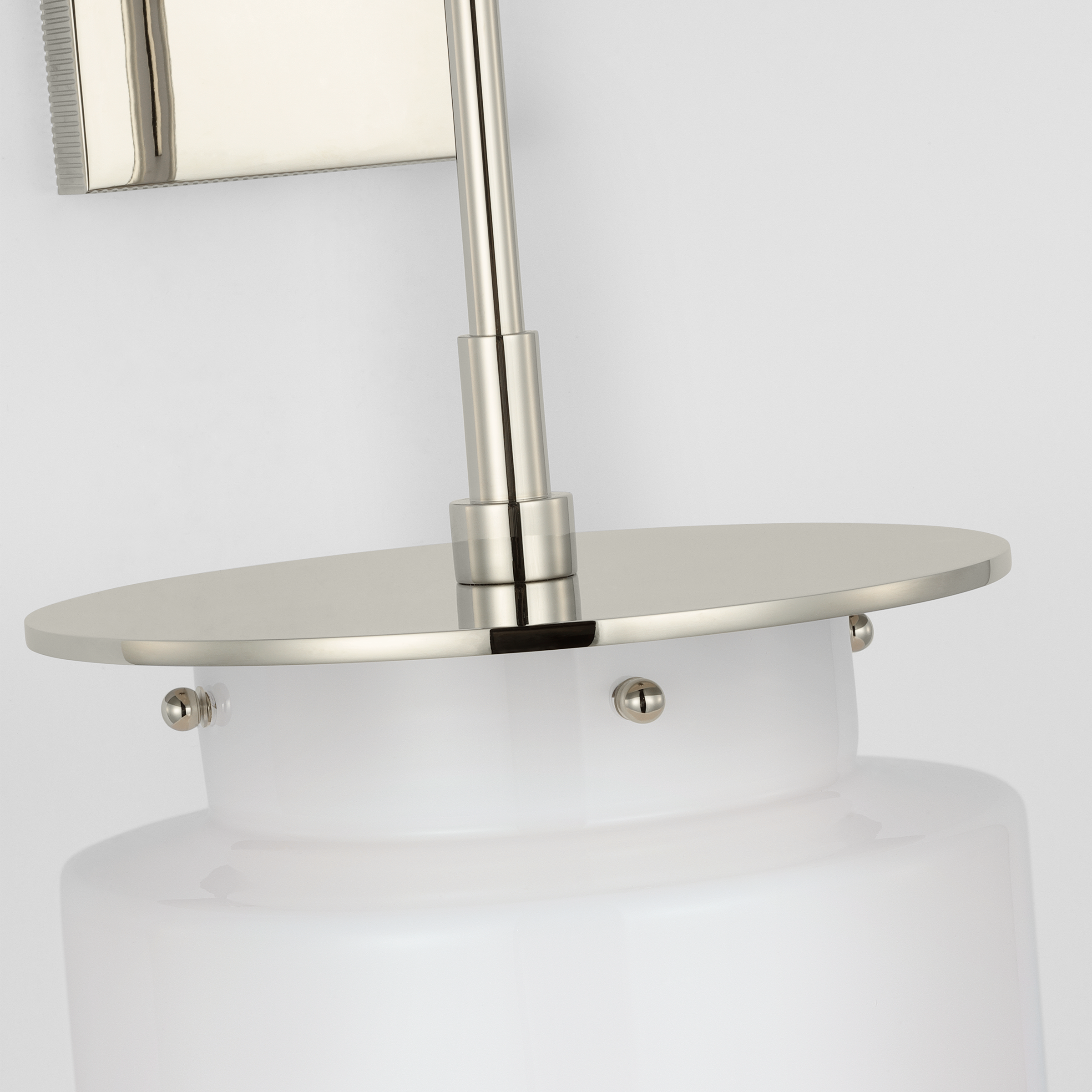 Elias 23" Sconce | Polished Nickel | White Glass