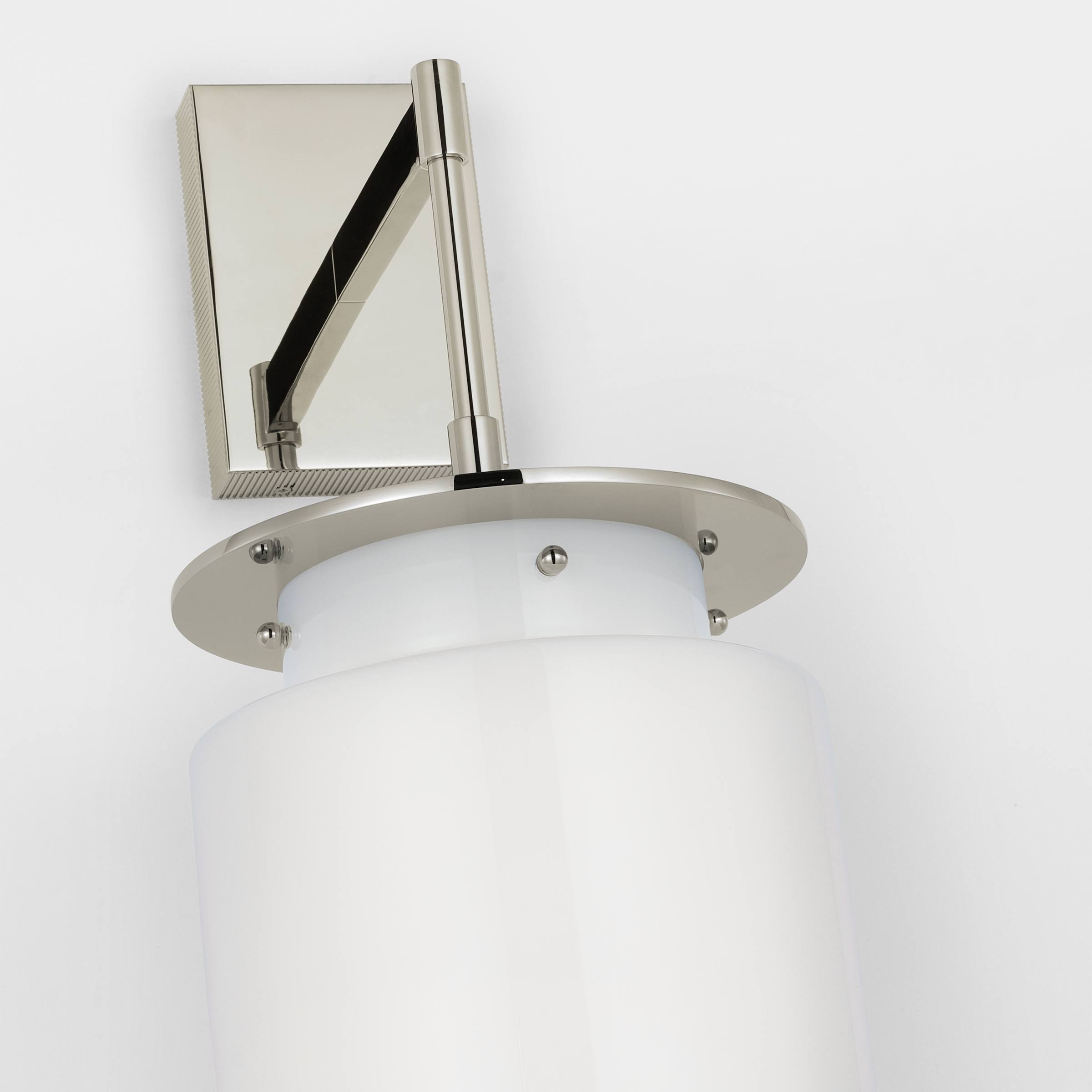 Elias 23" Sconce | Polished Nickel | White Glass