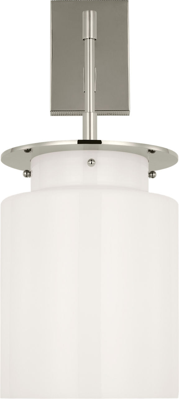 Elias 23" Sconce | Polished Nickel | White Glass
