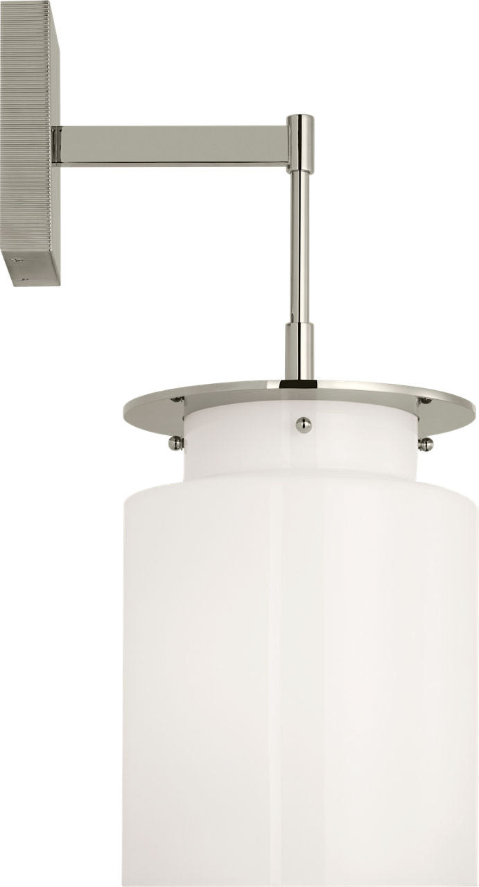 Elias 23" Sconce | Polished Nickel | White Glass