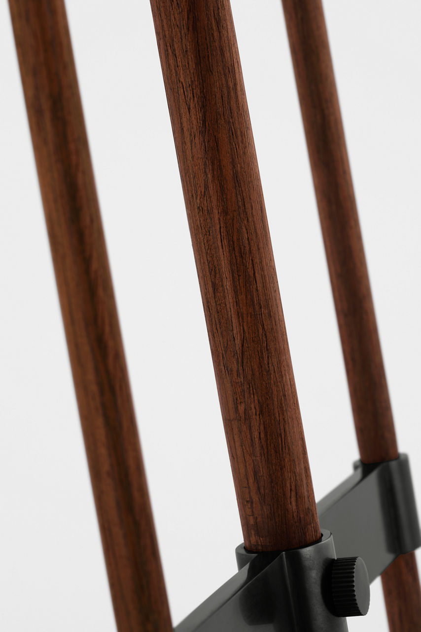 Alda 25" Adjustable Table Lamp | Bronze and Dark Walnut | Linen Shade