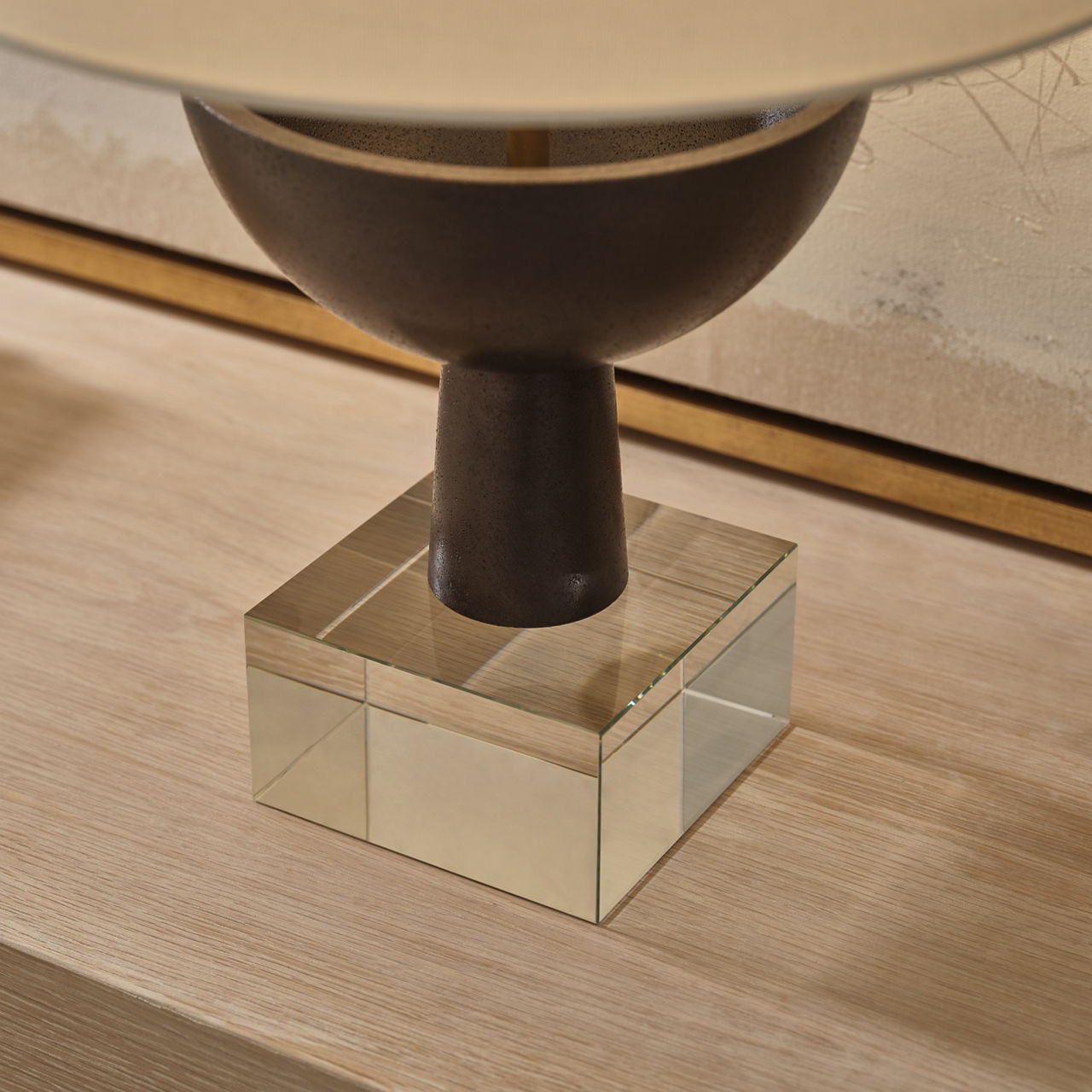 Eadan Medium Table Lamp | Warm Iron | Linen Shade