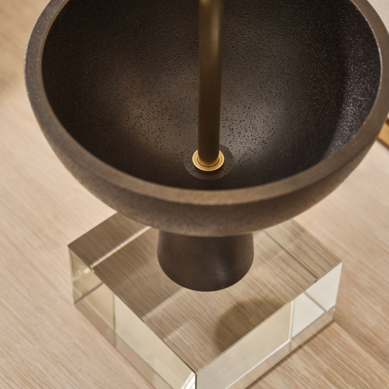 Eadan Medium Table Lamp | Warm Iron | Linen Shade