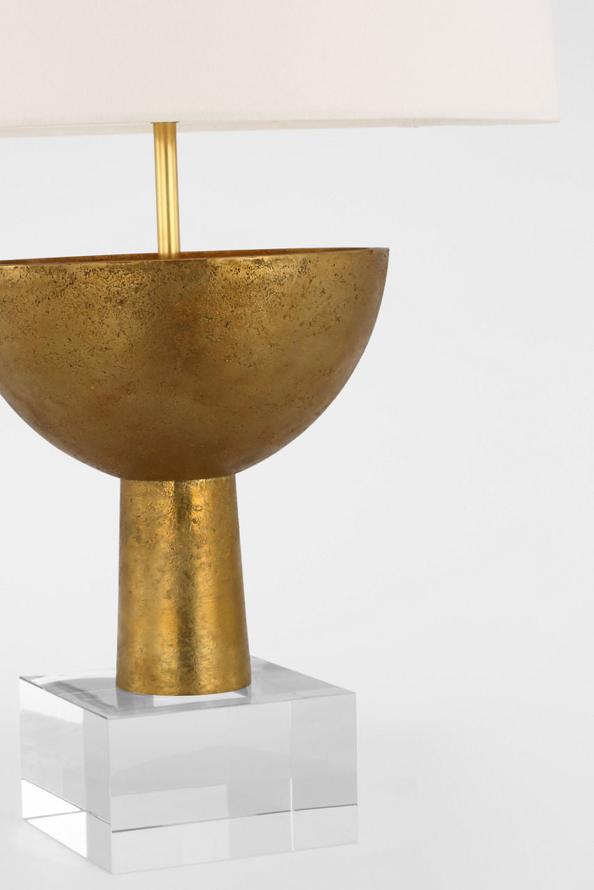 Eadan 26" Table Lamp | Museum Brass | Linen Shade