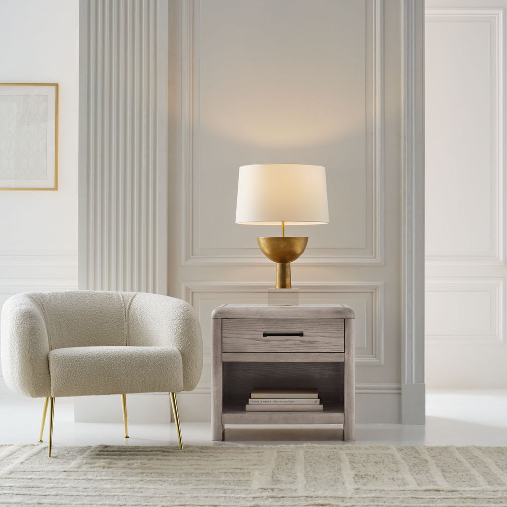 Eadan 26" Table Lamp | Museum Brass | Linen Shade