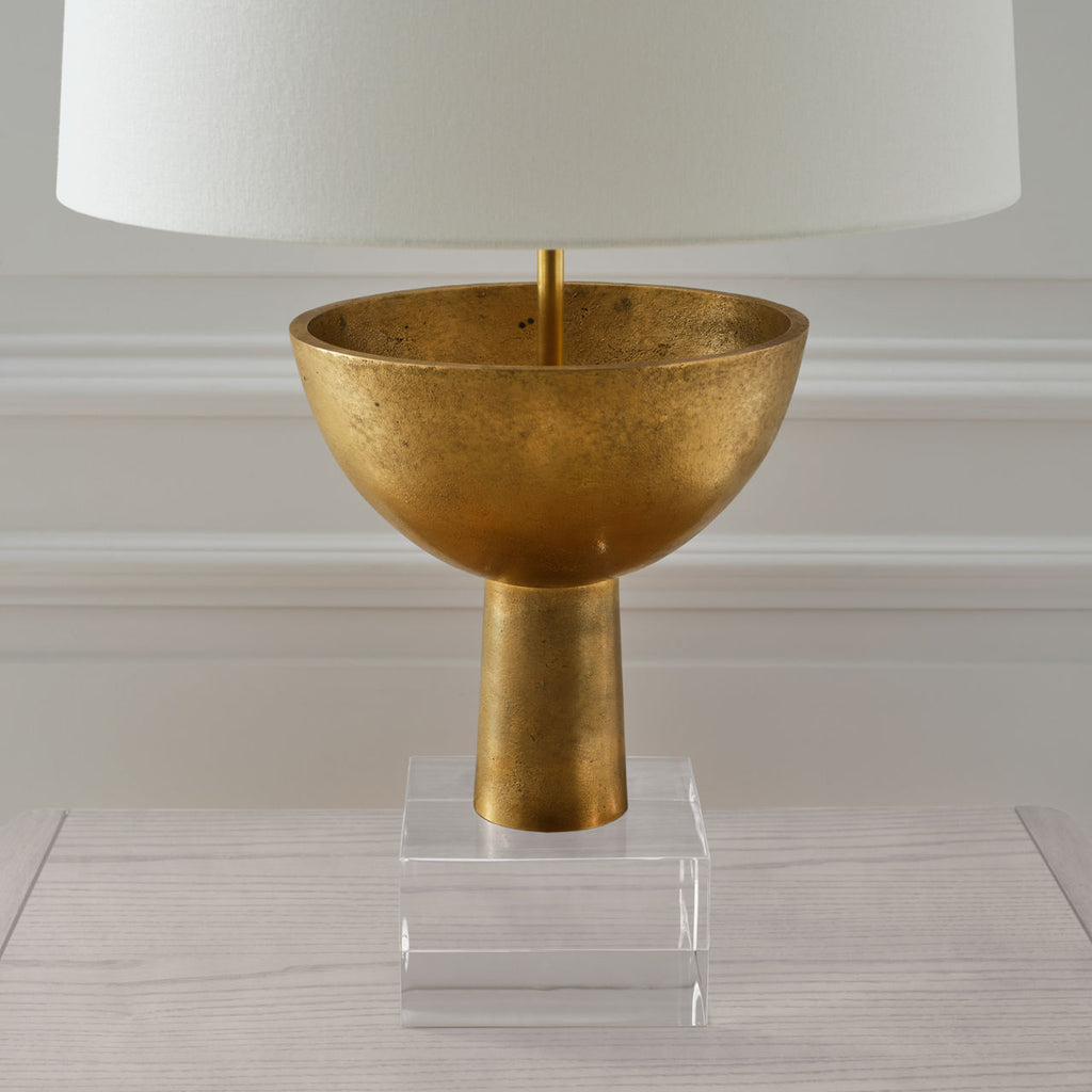 Eadan 26" Table Lamp | Museum Brass | Linen Shade