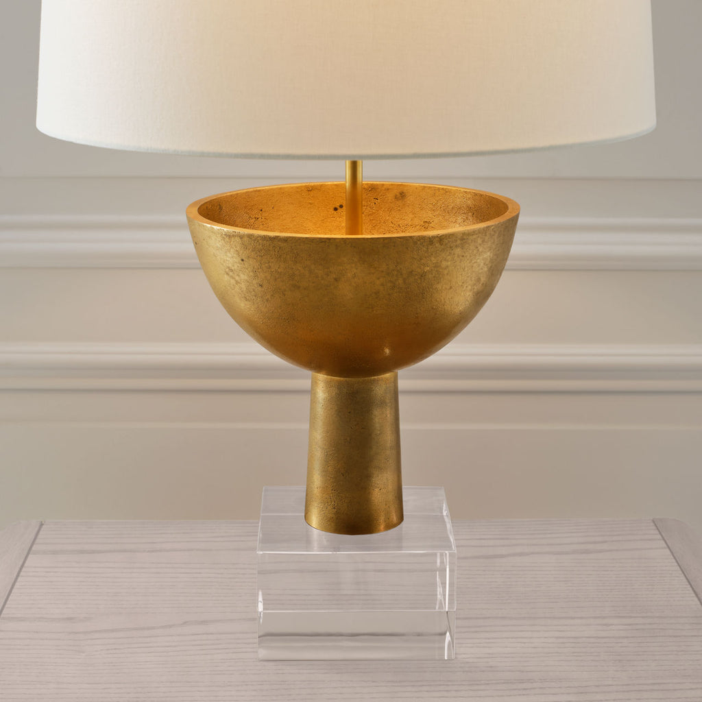 Eadan 26" Table Lamp | Museum Brass | Linen Shade