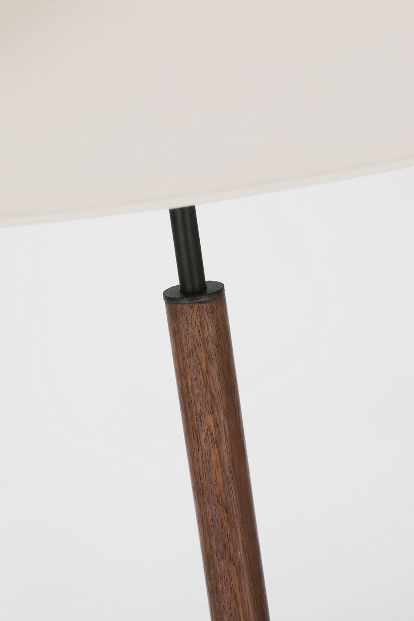 Amaya 28" Table Lamp | Warm Iron and Dark Walnut | Linen Shade