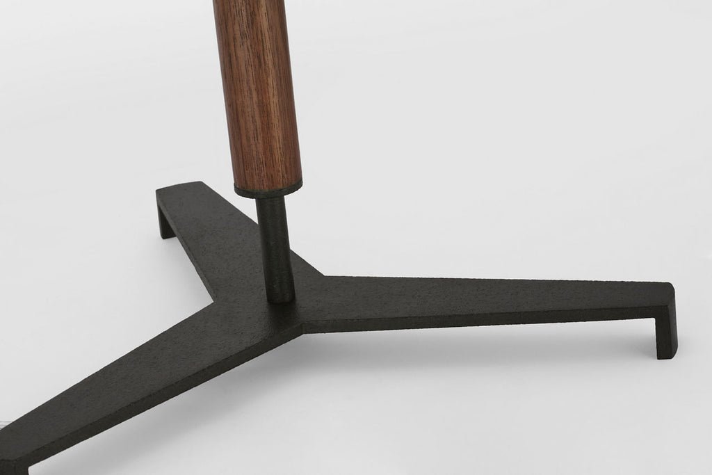 Amaya 28" Table Lamp | Warm Iron and Dark Walnut | Linen Shade