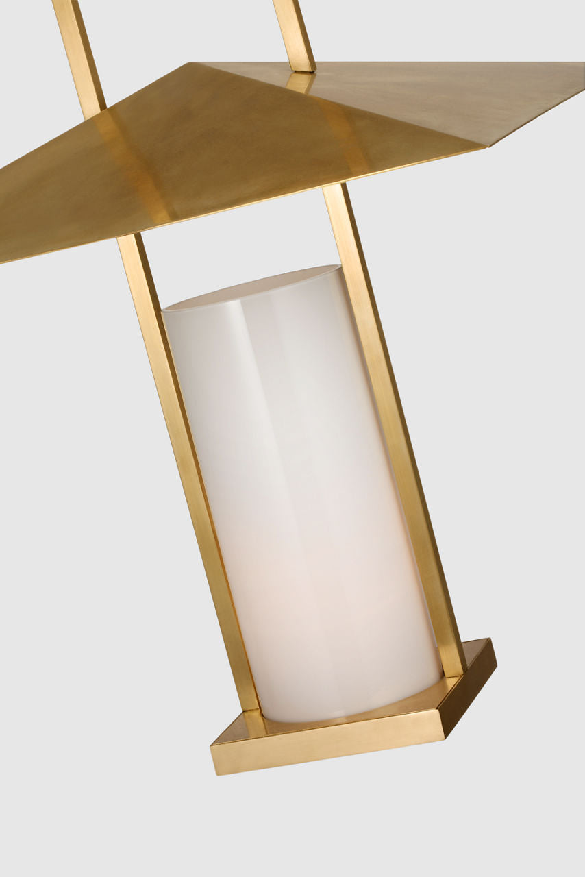 Amity 18" Lantern | Antique Brass | White Glass