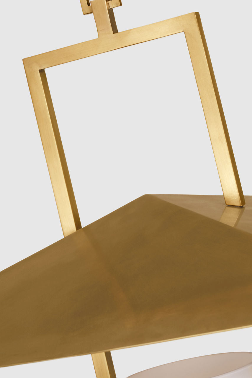Amity 18" Lantern | Antique Brass | White Glass