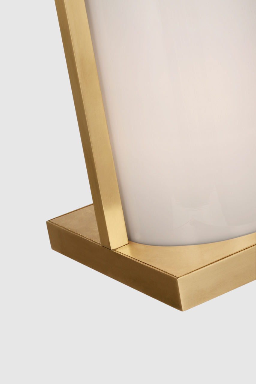 Amity 18" Lantern | Antique Brass | White Glass