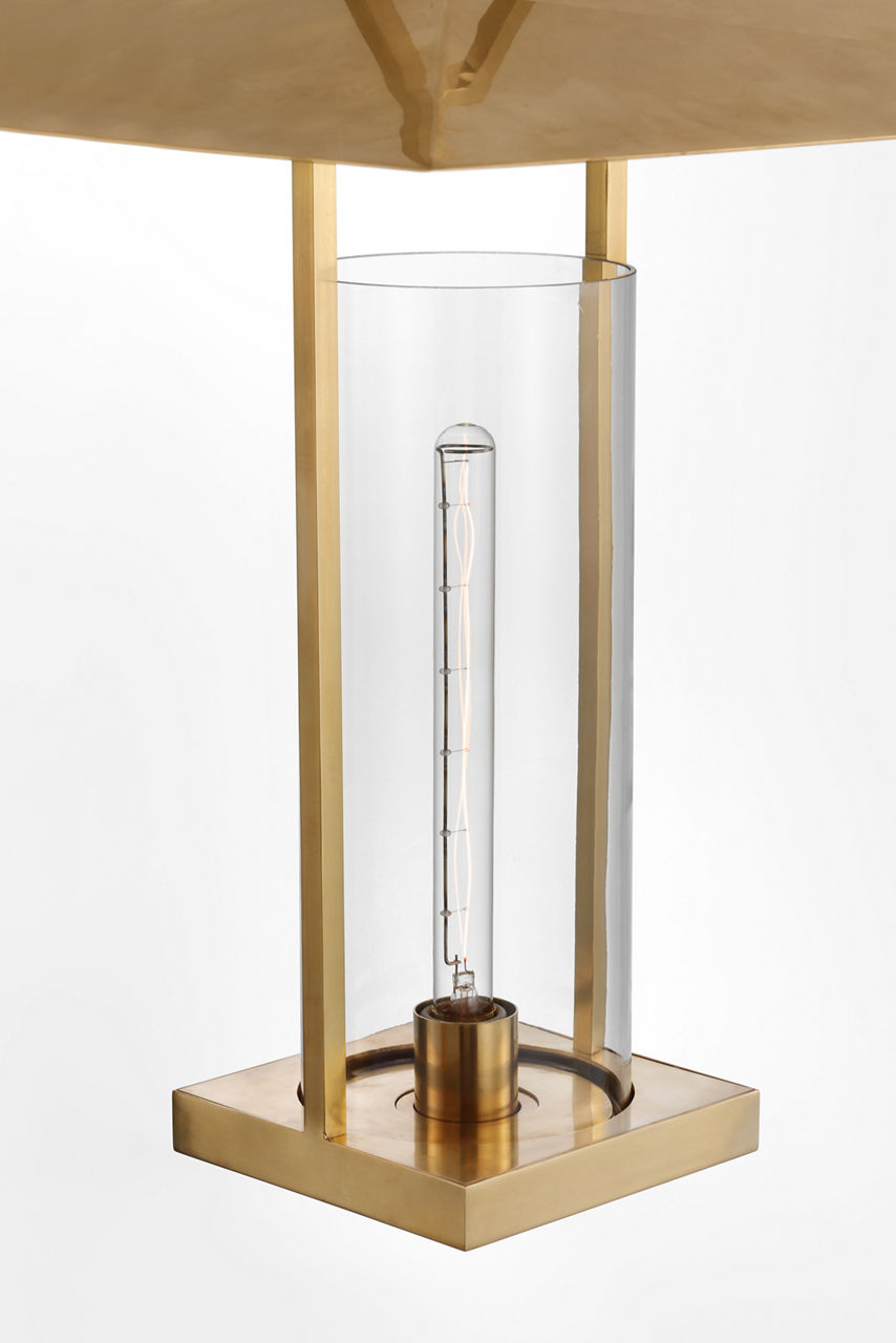 Amity 23" Lantern | Antique-Burnished Brass | Clear Glass