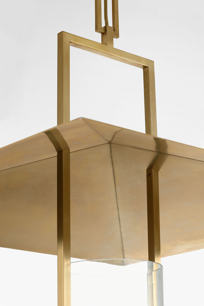 Amity 23" Lantern | Antique-Burnished Brass | Clear Glass