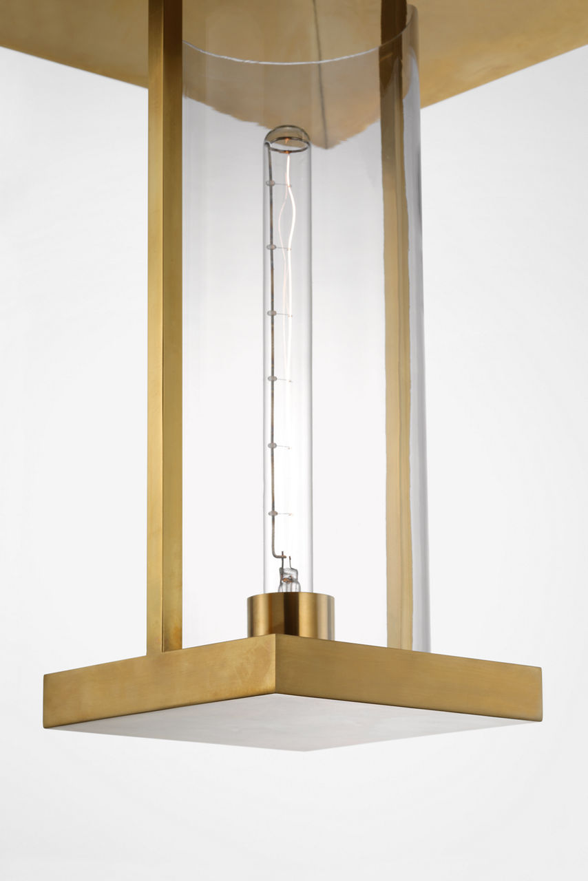 Amity 23" Lantern | Antique-Burnished Brass | Clear Glass