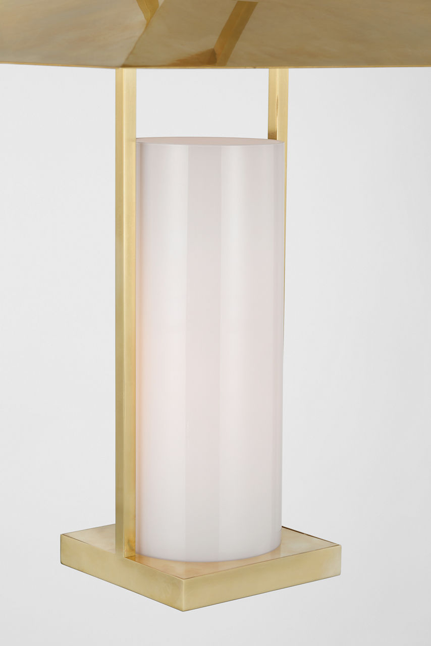 Amity 23" Lantern | Antique-Burnished Brass | White Glass