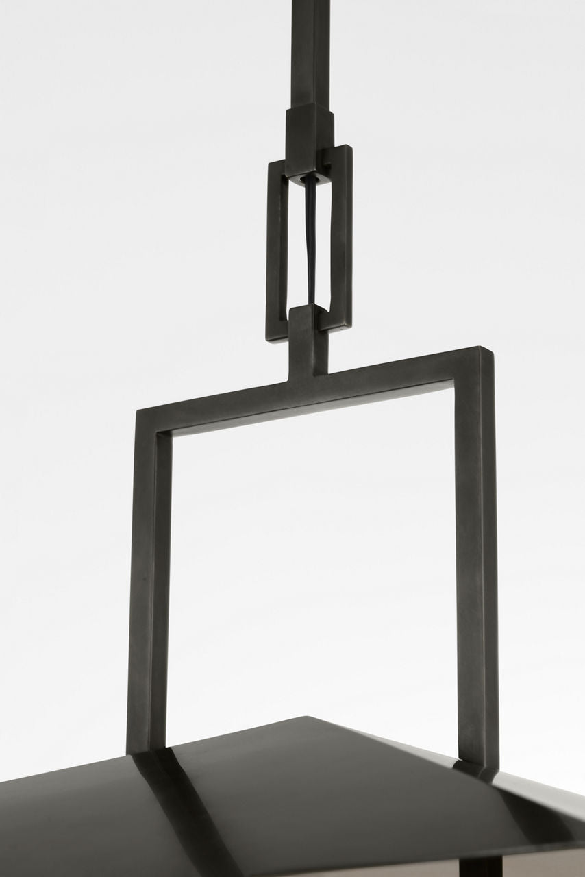 Amity 23" Lantern | Bronze and Antique-Burnished Brass | Clear Glass