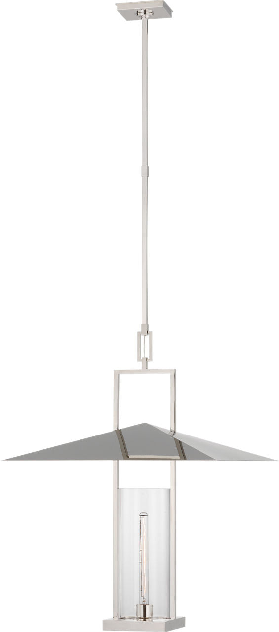 Amity 23" Lantern | Polished Nickel | Clear Glass