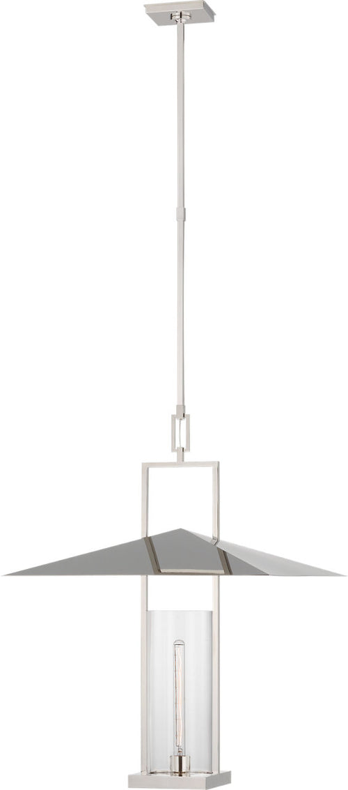 Amity 23" Lantern | Polished Nickel | Clear Glass