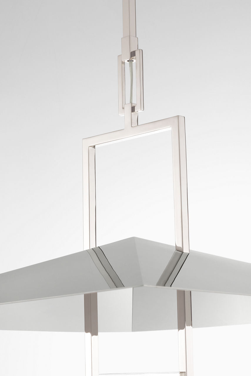 Amity 23" Lantern | Polished Nickel | Clear Glass