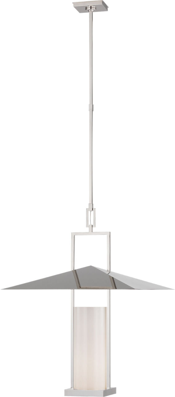 Amity 23" Lantern | Polished Nickel | White Glass
