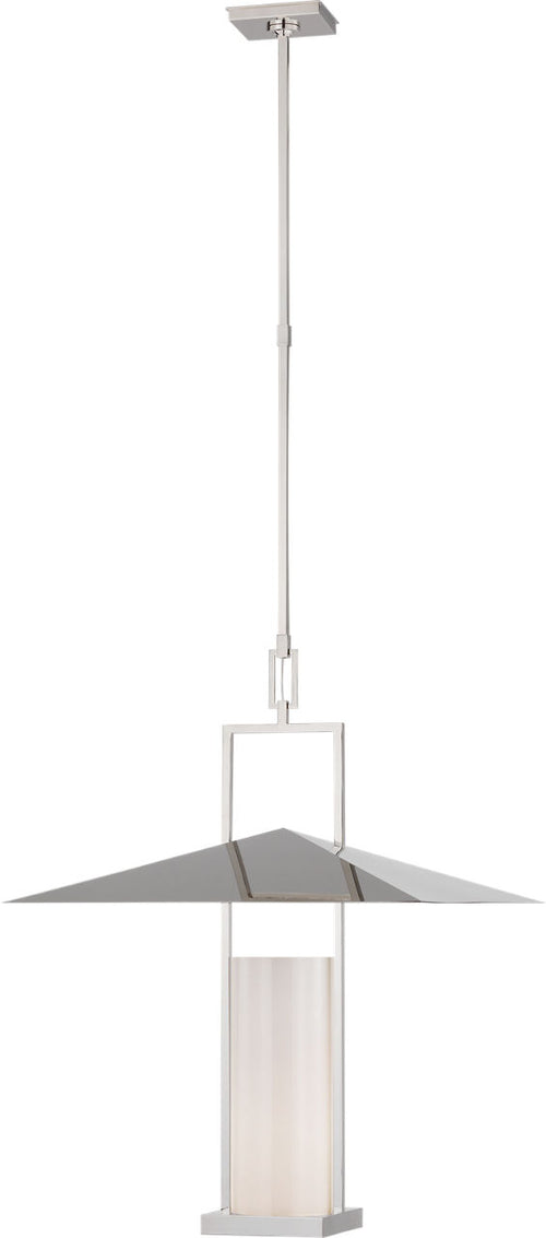 Amity 23" Lantern | Polished Nickel | White Glass