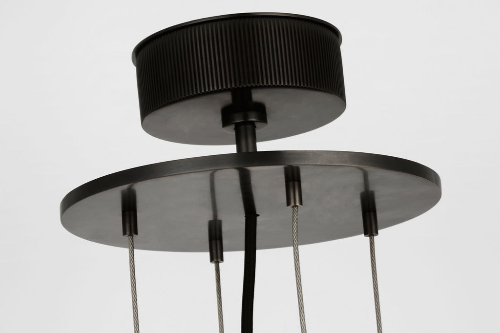 Elias 9" Floating Pendant | Bronze | Clear Glass