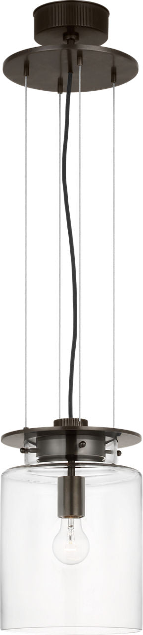 Elias 9" Floating Pendant | Bronze | Clear Glass