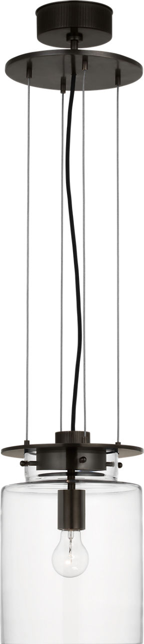 Elias 9" Floating Pendant | Bronze | Clear Glass