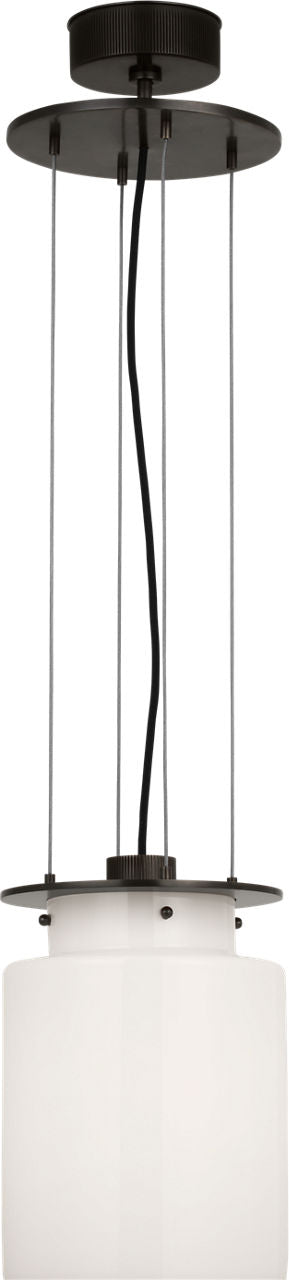 Elias 9" Floating Pendant | Bronze | White Glass
