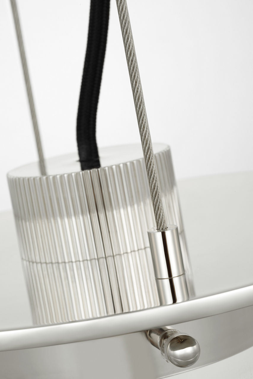Elias 9" Floating Pendant | Polished Nickel | Clear Glass