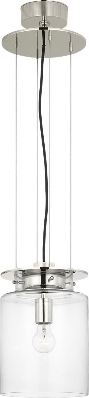 Elias 9" Floating Pendant | Polished Nickel | Clear Glass