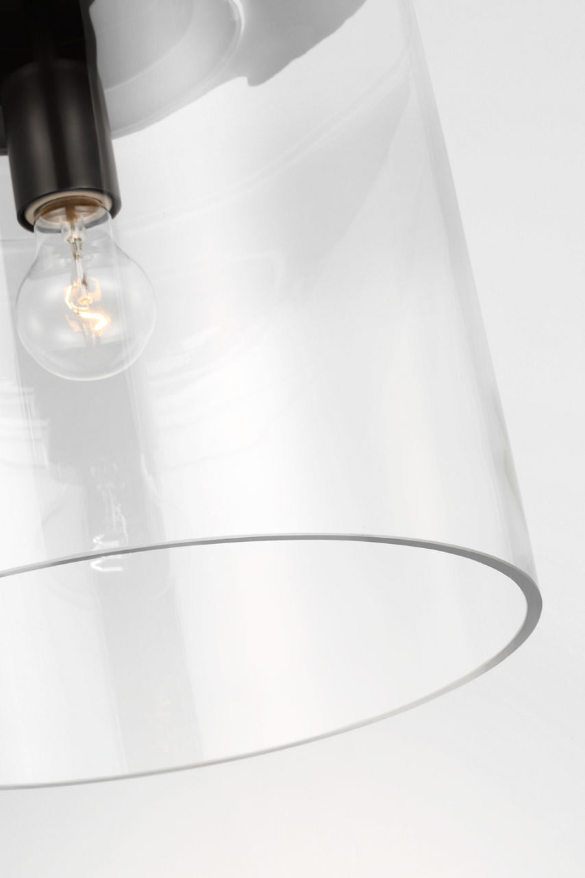 Elias 13" Floating Pendant | Bronze | Clear Glass