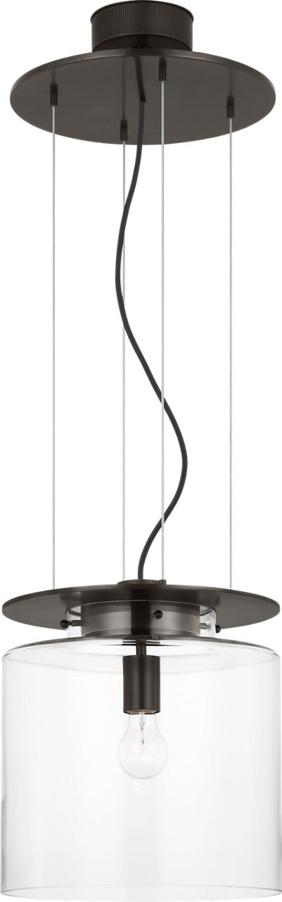 Elias 13" Floating Pendant | Bronze | Clear Glass