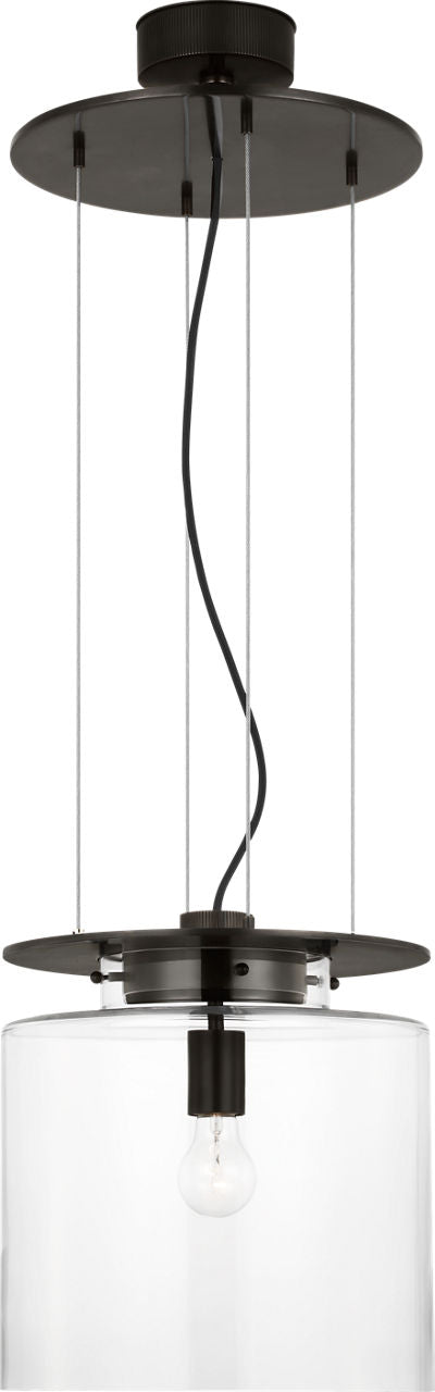Elias 13" Floating Pendant | Bronze | Clear Glass