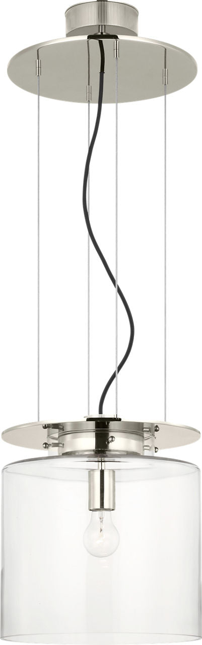 Elias 13" Floating Pendant | Polished Nickel | Clear Glass