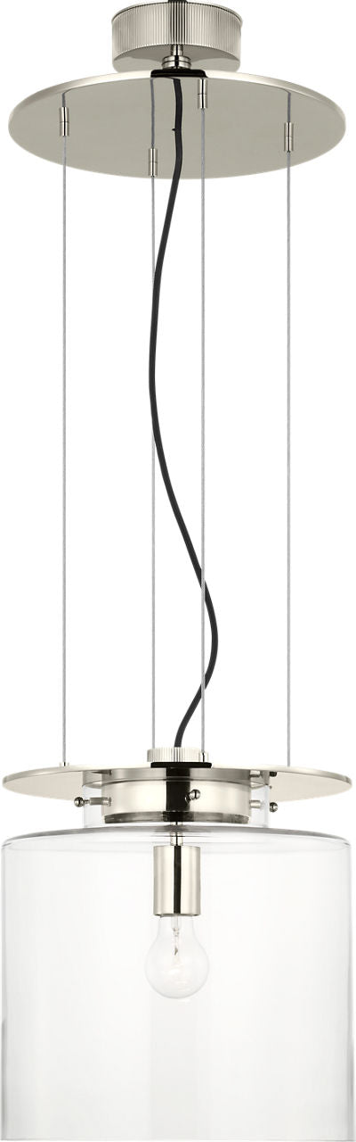 Elias 13" Floating Pendant | Polished Nickel | Clear Glass