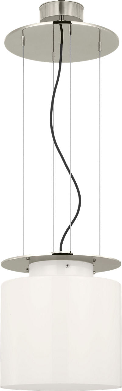 Elias 13" Floating Pendant | Polished Nickel | White Glass