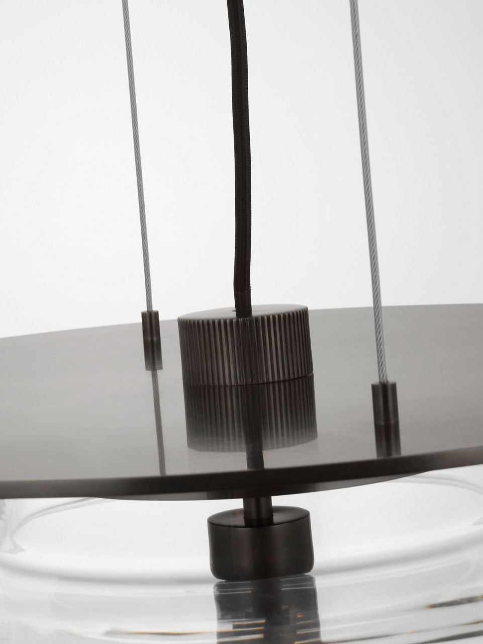 Elias 20" Floating Pendant | Bronze | Clear Glass