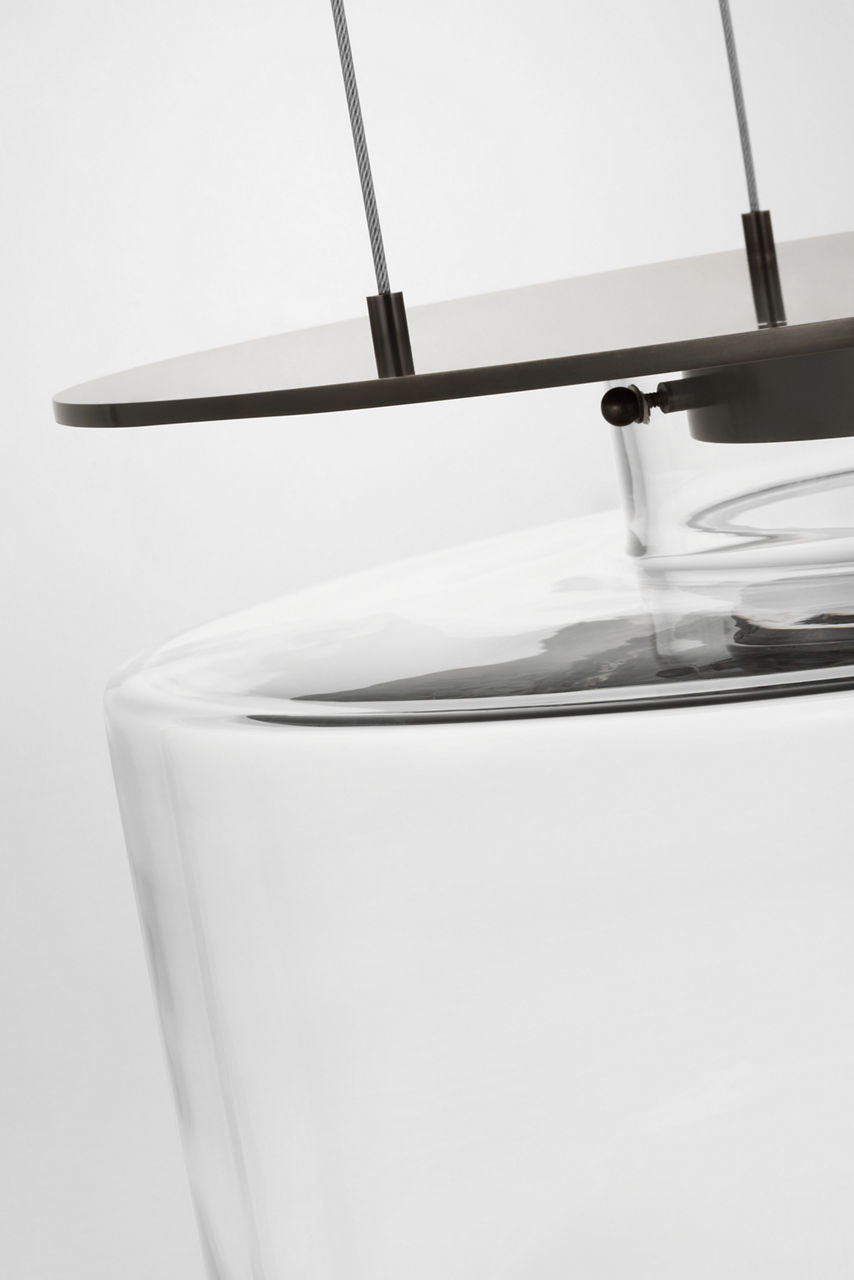 Elias 20" Floating Pendant | Bronze | Clear Glass