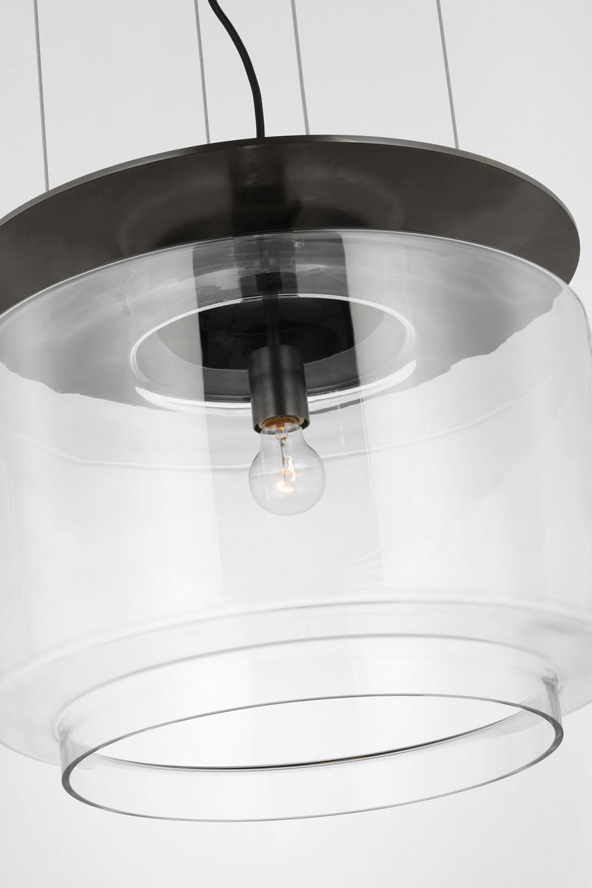 Elias 20" Floating Pendant | Bronze | Clear Glass