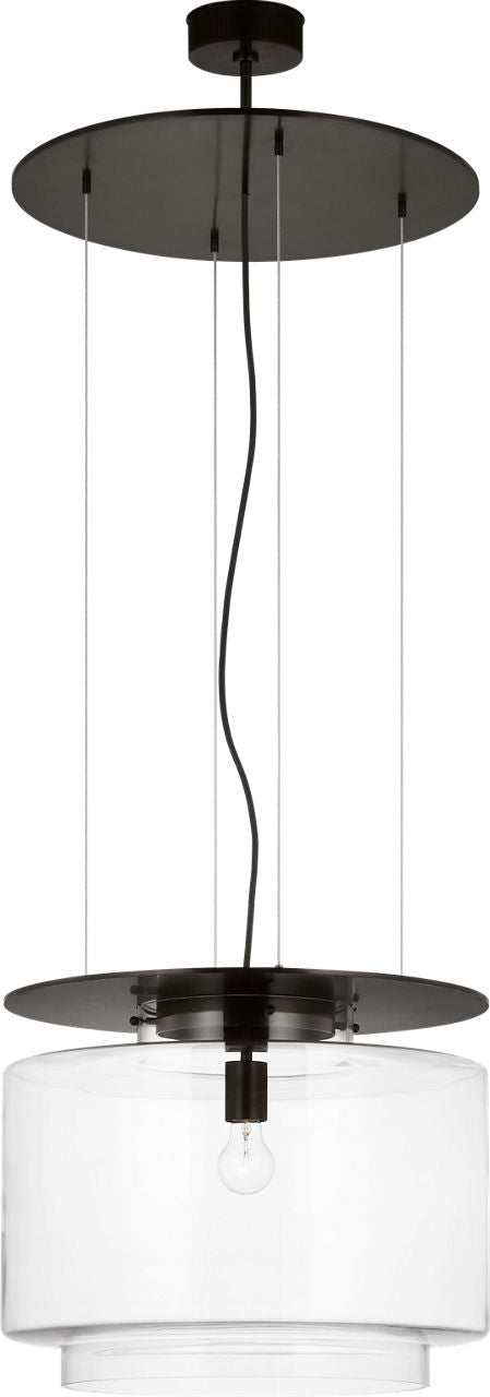 Elias 20" Floating Pendant | Bronze | Clear Glass