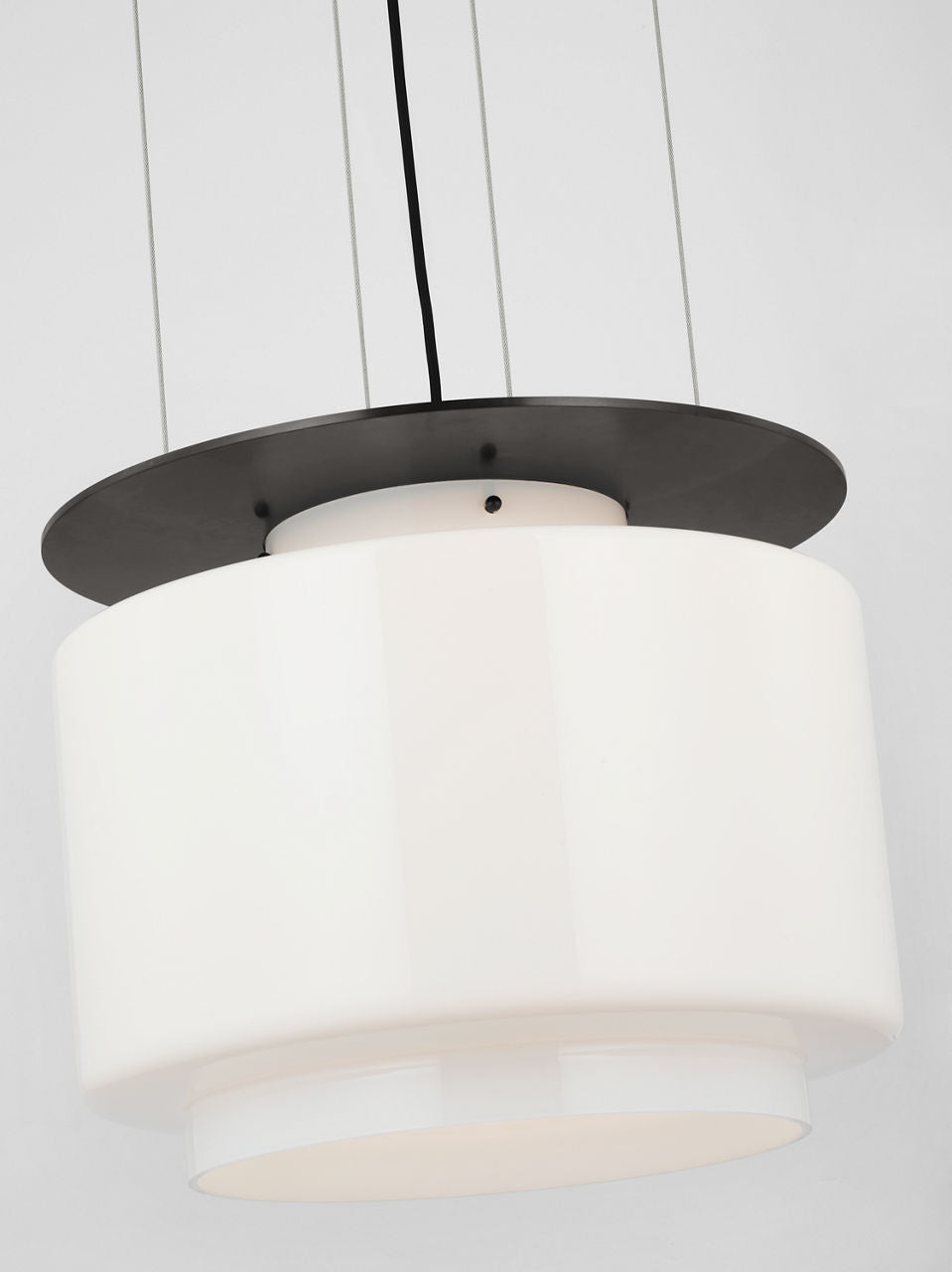 Elias 20" Floating Pendant | Bronze | White Glass