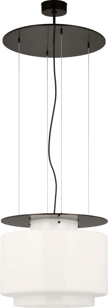 Elias 20" Floating Pendant | Bronze | White Glass