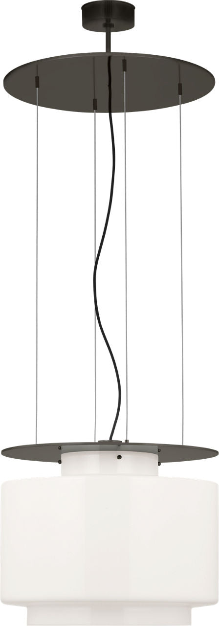 Elias 20" Floating Pendant | Bronze | White Glass