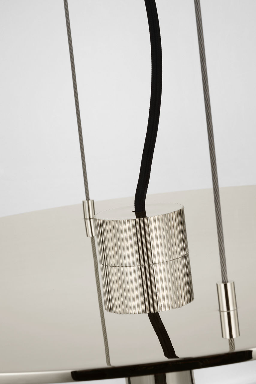 Elias 20" Floating Pendant | Polished Nickel | Clear Glass