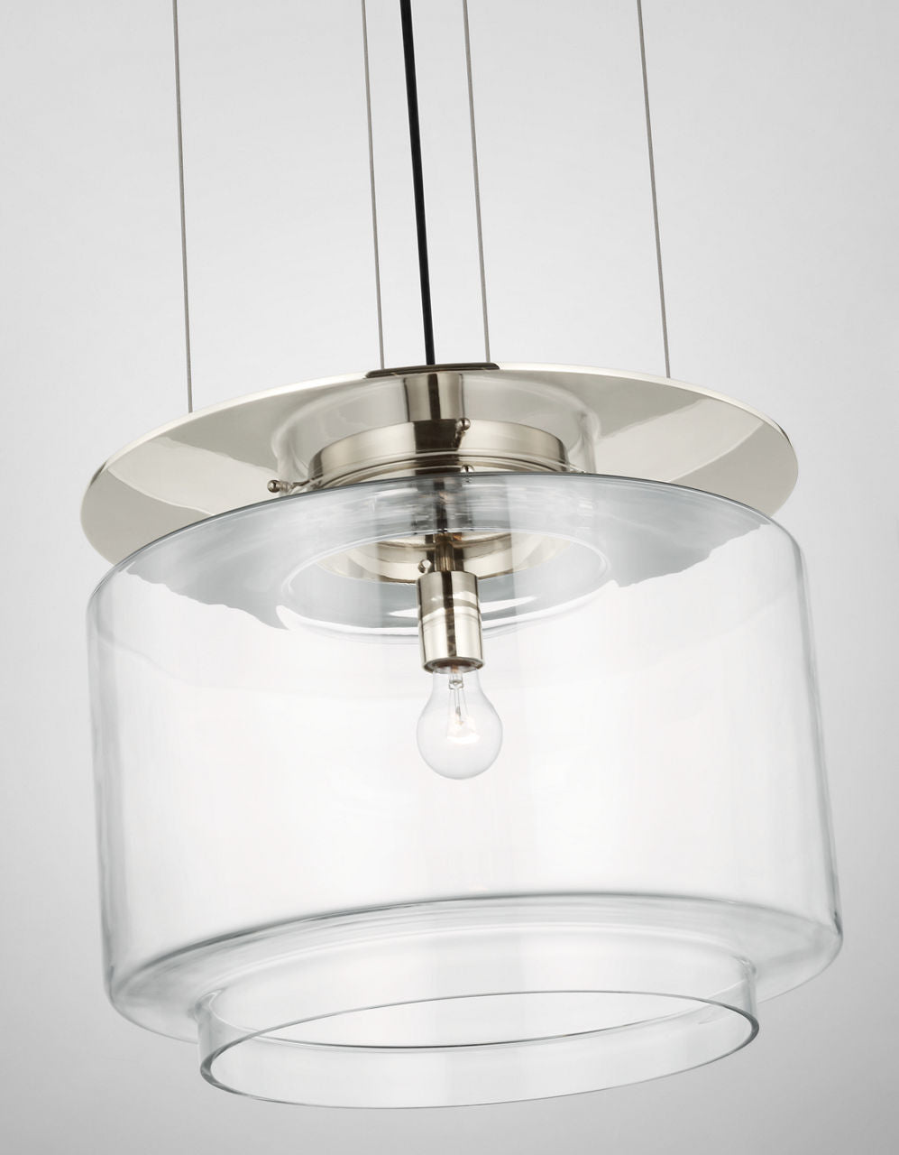 Elias 20" Floating Pendant | Polished Nickel | Clear Glass